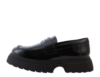 Junior meisjes Kenzi loafer leer zwart