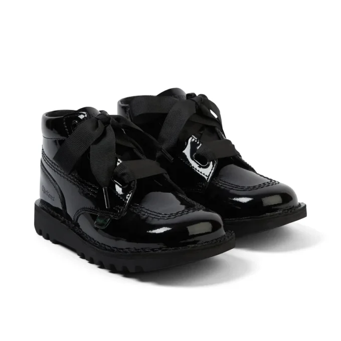 Junior meisjes Kick Hi Ribbon laksleer zwart