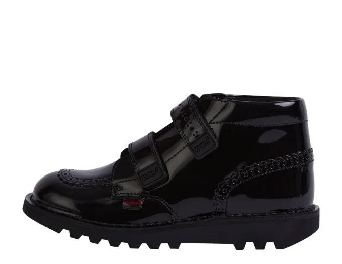 Junior meisjes Kick Hi Vel Brogue lakschoen zwart