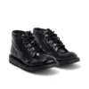 Junior meisjes Kick Hi Zip leer-alternatief lakleer zwart