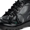Junior meisjes Kick Hi Zip leer-alternatief lakleer zwart