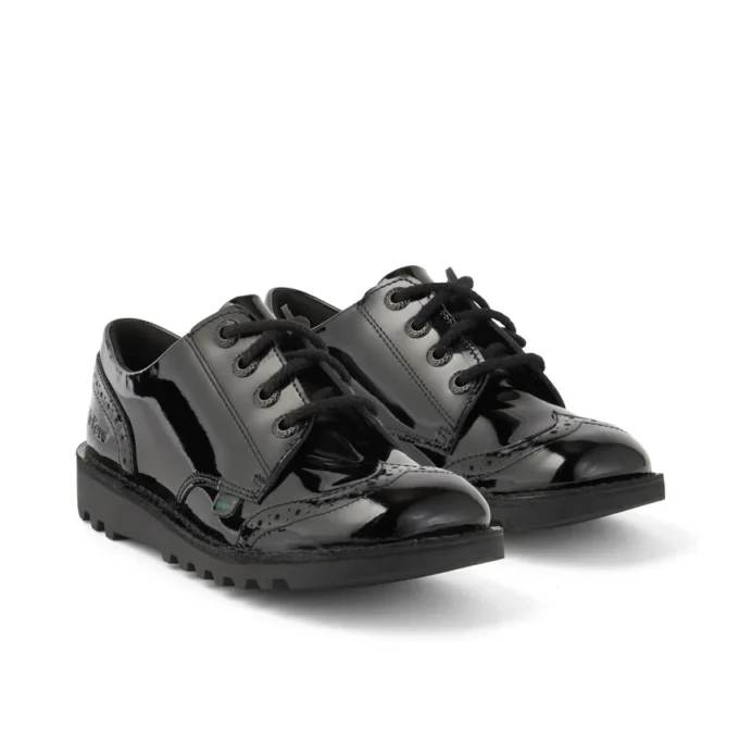 Junior meisjes Kick Lo Brogue lakleer zwart