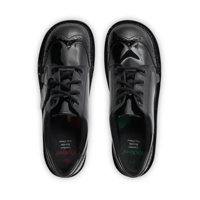 Junior meisjes Kick Lo Brogue lakleer zwart