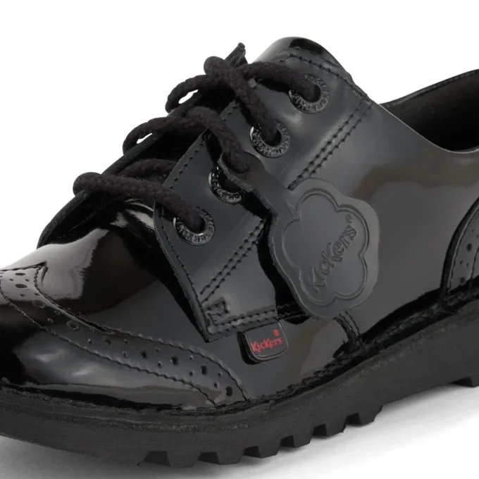 Junior meisjes Kick Lo Brogue lakleer zwart