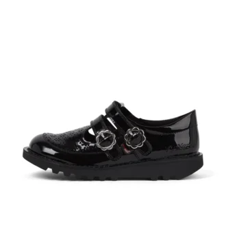Junior meisjes Kick T-Bar Meadow lakleer zwart