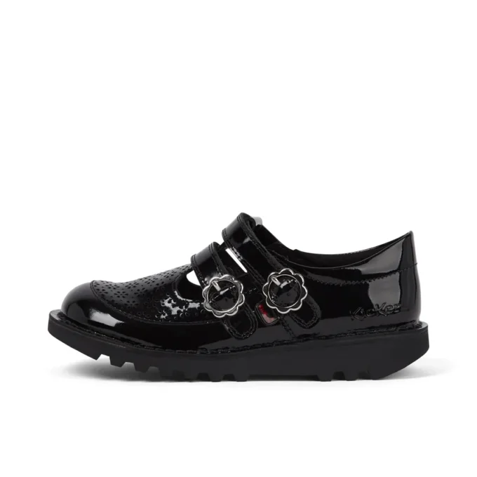Junior meisjes Kick T-Bar Meadow lakleer zwart Junior meisjes Kick T-Bar Meadow lakleer zwart