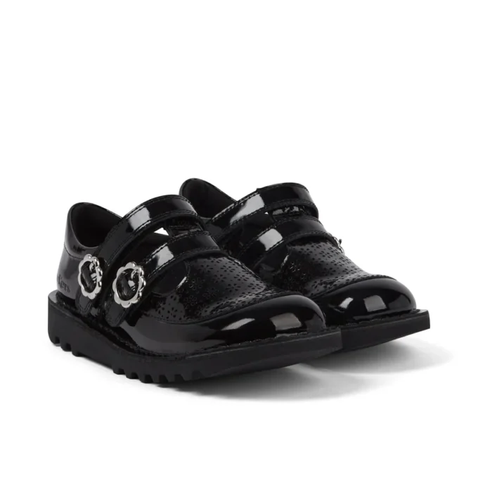 Junior meisjes Kick T-Bar Meadow lakleer zwart Junior meisjes Kick T-Bar Meadow lakleer zwart