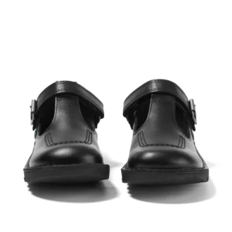Junior meisjes Kick T-Bar Vel-leer zwart