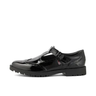 Junior meisjes Lachly Brogue T-Bar lakleer zwart