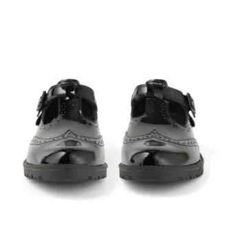Junior meisjes Lachly Brogue T-Bar lakleer zwart