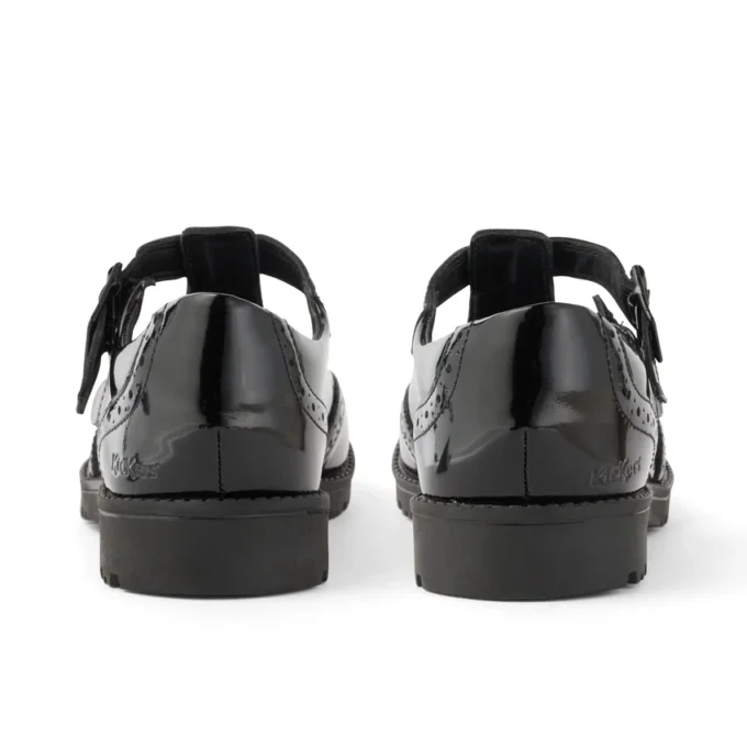 Junior meisjes Lachly Brogue T-Bar lakleer zwart