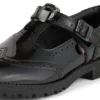 Junior meisjes Lachly Brogue T-Bar lakleer zwart