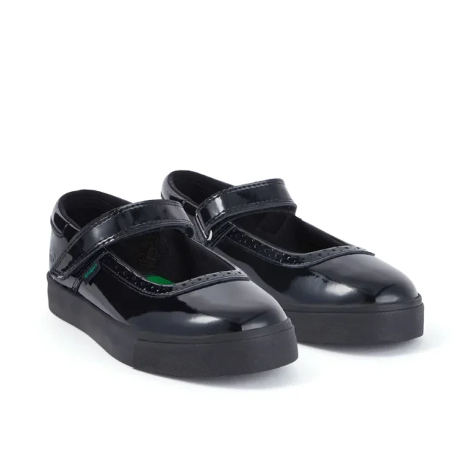 Junior meisjes Tovni Brogue MJ lakleer zwart