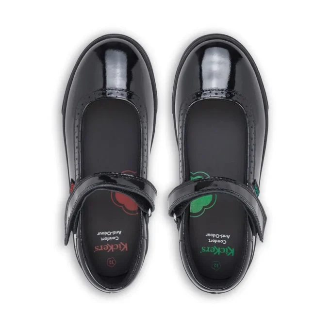 Junior meisjes Tovni Brogue MJ lakleer zwart