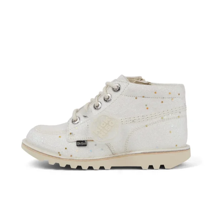 Junior Unisex Kick Hi Glitter Boots Wit