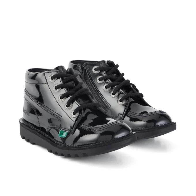 Junior Unisex Kick Hi Zip lakleer zwart