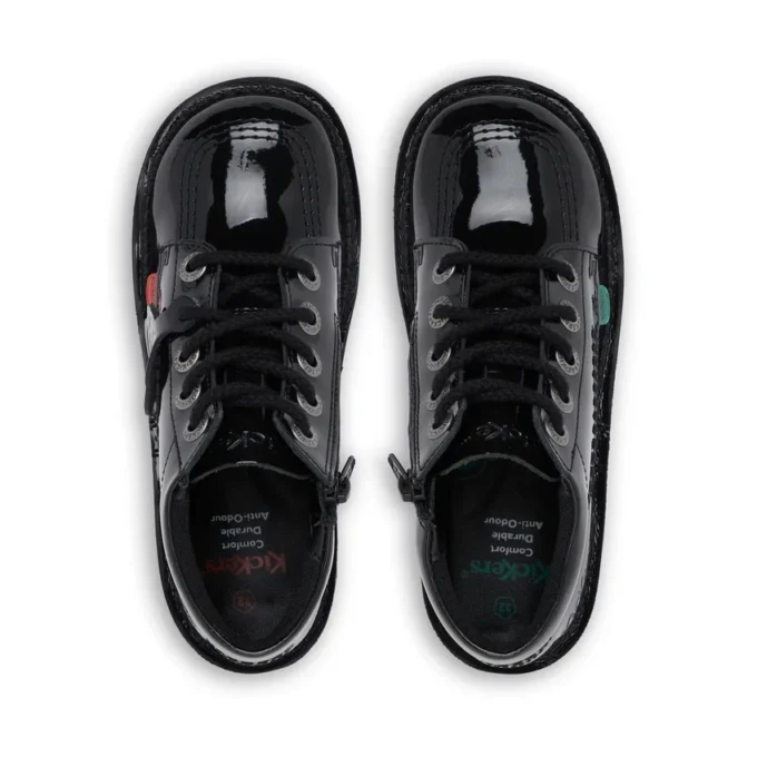 Junior Unisex Kick Hi Zip lakleer zwart