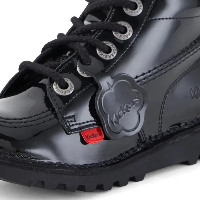 Junior Unisex Kick Hi Zip lakleer zwart