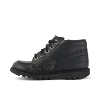 Junior Unisex Kick Hi Zip Leather Alternative Zwart