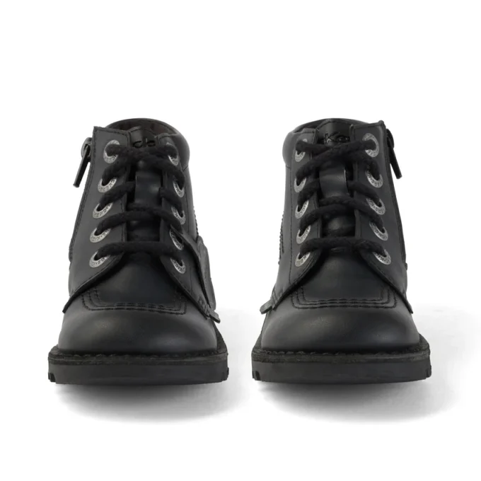 Junior Unisex Kick Hi Zip Leather Alternative Zwart