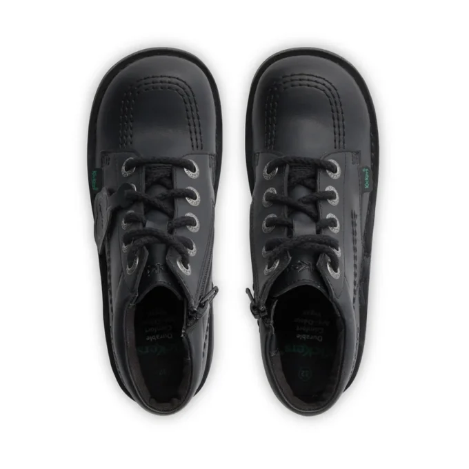 Junior Unisex Kick Hi Zip Leather Alternative Zwart