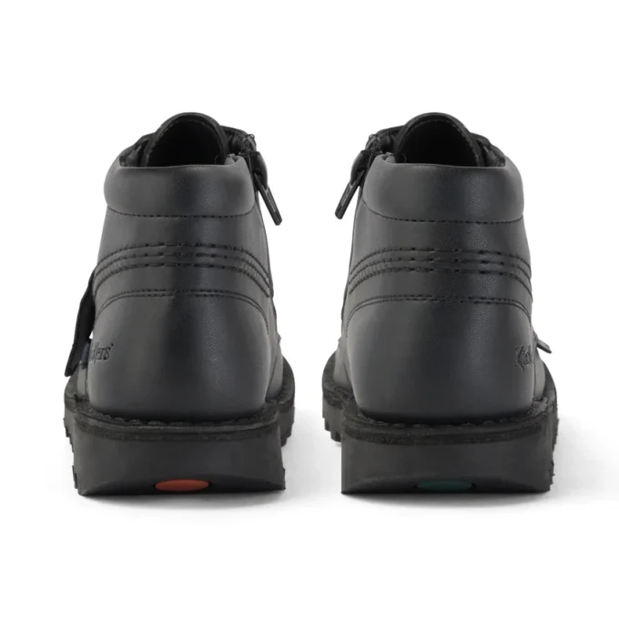 Junior Unisex Kick Hi Zip Leather Alternative Zwart