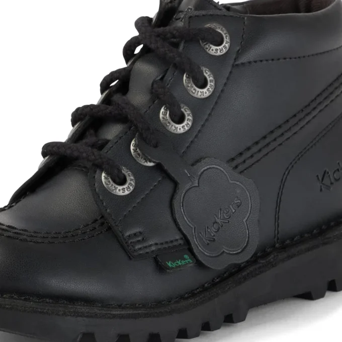 Junior Unisex Kick Hi Zip Leather Alternative Zwart