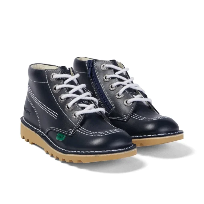 Junior Unisex Kick Hi Zip Leer Navy