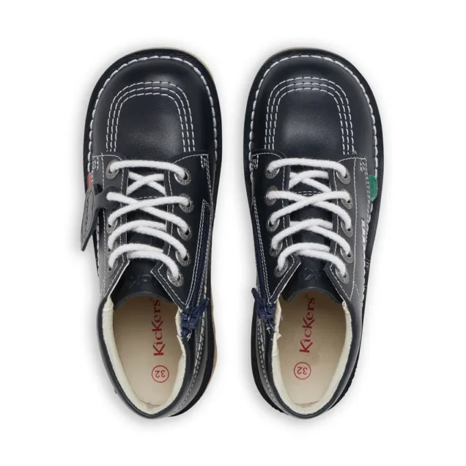 Junior Unisex Kick Hi Zip Leer Navy
