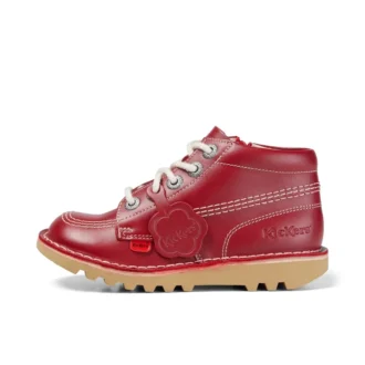 Junior Unisex Kick Hi Zip Leer Rood