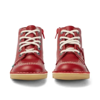 Junior Unisex Kick Hi Zip Leer Rood
