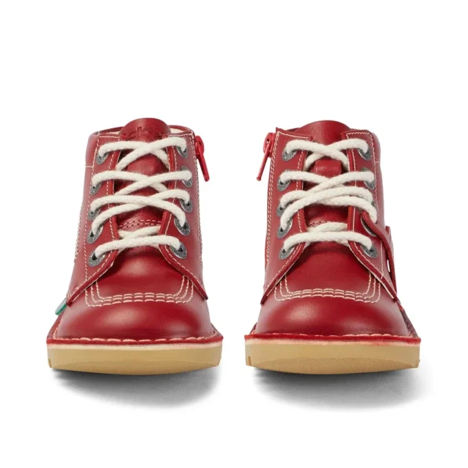 Junior Unisex Kick Hi Zip Leer Rood