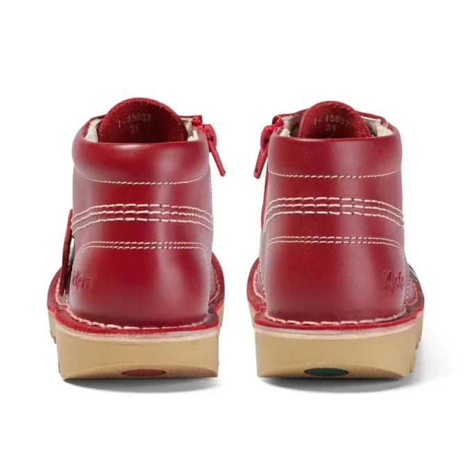 Junior Unisex Kick Hi Zip Leer Rood
