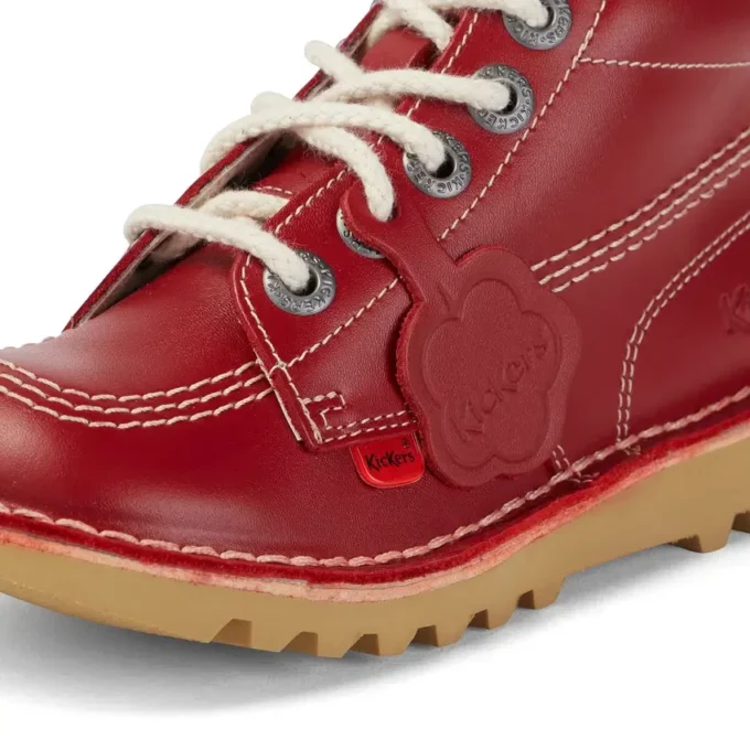 Junior Unisex Kick Hi Zip Leer Rood