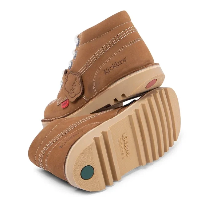 Junior Unisex Kick Hi Zip Leer Tan