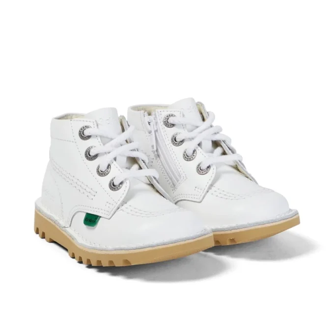 Baby Unisex Kick Hi Zip Leer Wit
