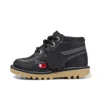 Junior Unisex Kick Hi Zip Leer Zwart/Wit