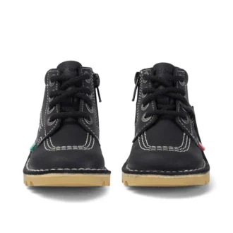 Junior Unisex Kick Hi Zip Leer Zwart/Wit