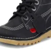 Junior Unisex Kick Hi Zip Leer Zwart/Wit