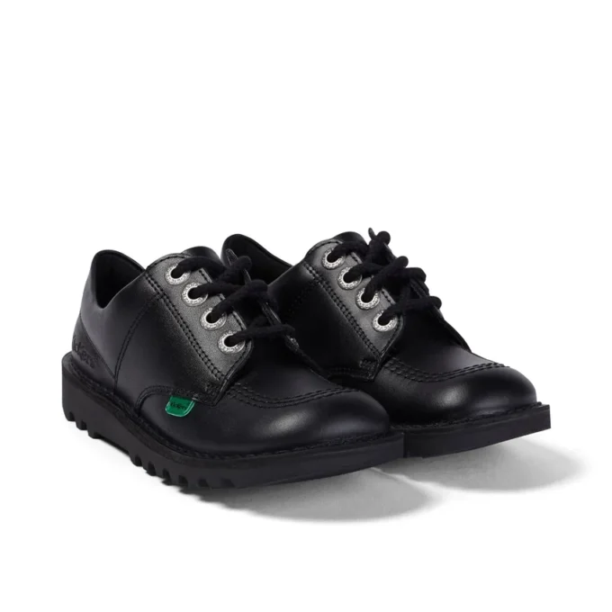Junior Unisex Kick Lo Leer Zwart