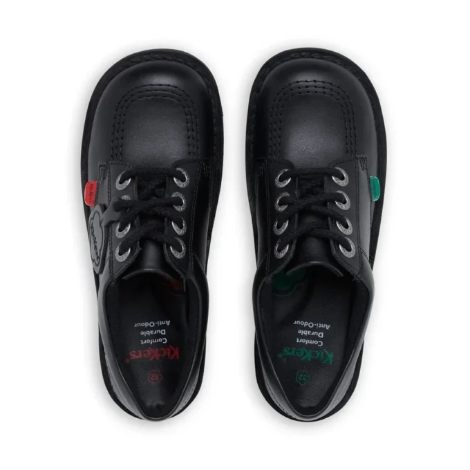 Junior Unisex Kick Lo Leer Zwart