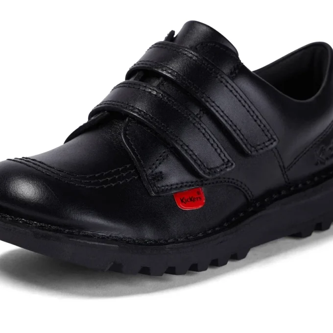 Junior Unisex Kick Lo Twin Vel Leer Zwart
