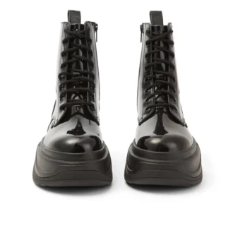 Kade-laars voor volwassenen, unisex, lakleer, zwart