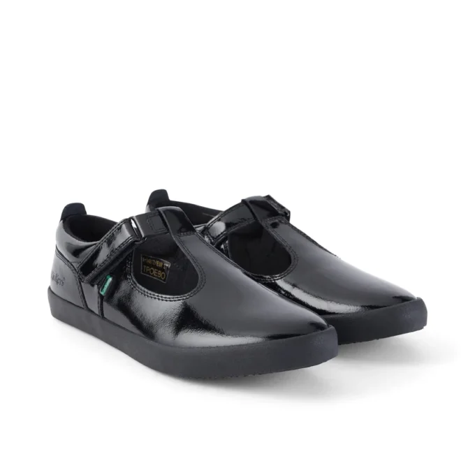 Kariko T-bar lakleren sandalen voor meisjes, zwart