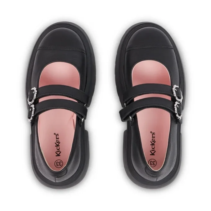 Kenzi MJ-schoenen voor meisjes, leer, zwart