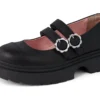 Kenzi MJ leren schoenen voor meisjes, zwart