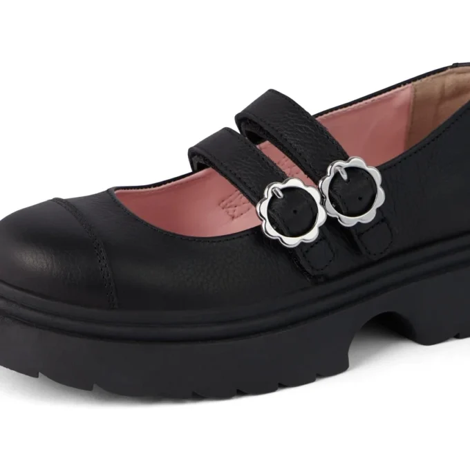 Kenzi MJ leren schoenen voor meisjes, zwart