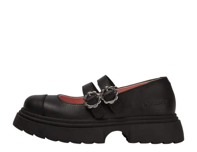 Kenzi MJ-schoenen voor meisjes, leer, zwart