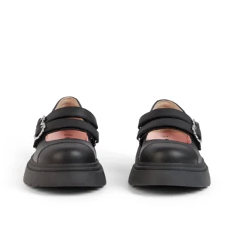 Kenzi MJ-schoenen voor meisjes, leer, zwart
