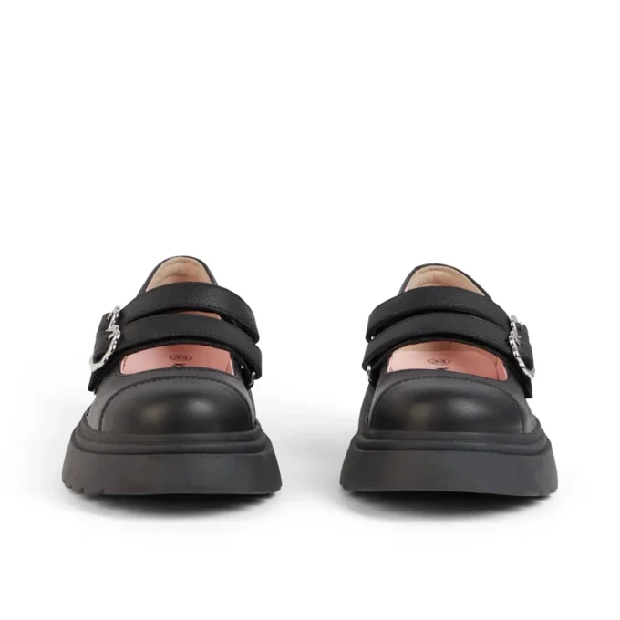 Kenzi MJ-schoenen voor meisjes, leer, zwart